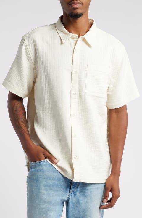 Bruce Double Layer Seersucker Short Sleeve Button-Up Shirt