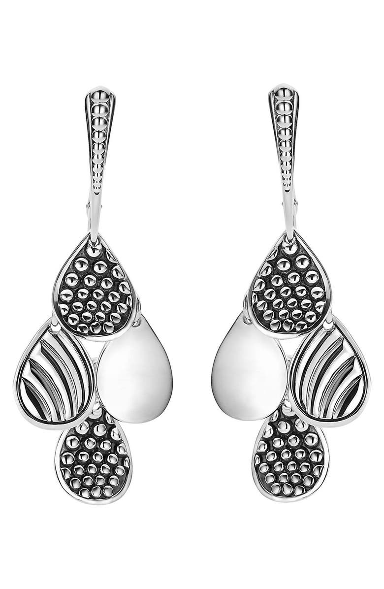 LAGOS Caviar Tiered Drop Earrings, Alternate, color, Silver