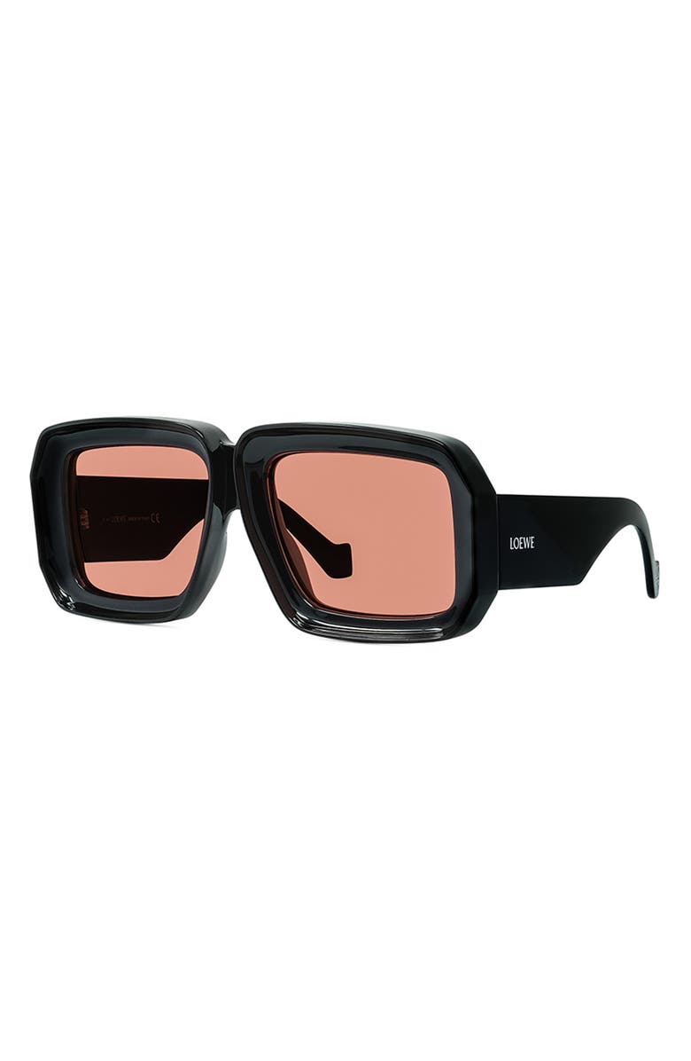 Loewe x Paula's Ibiza 56mm Mask Sunglasses, Alternate, color, Shiny Black/ Pink