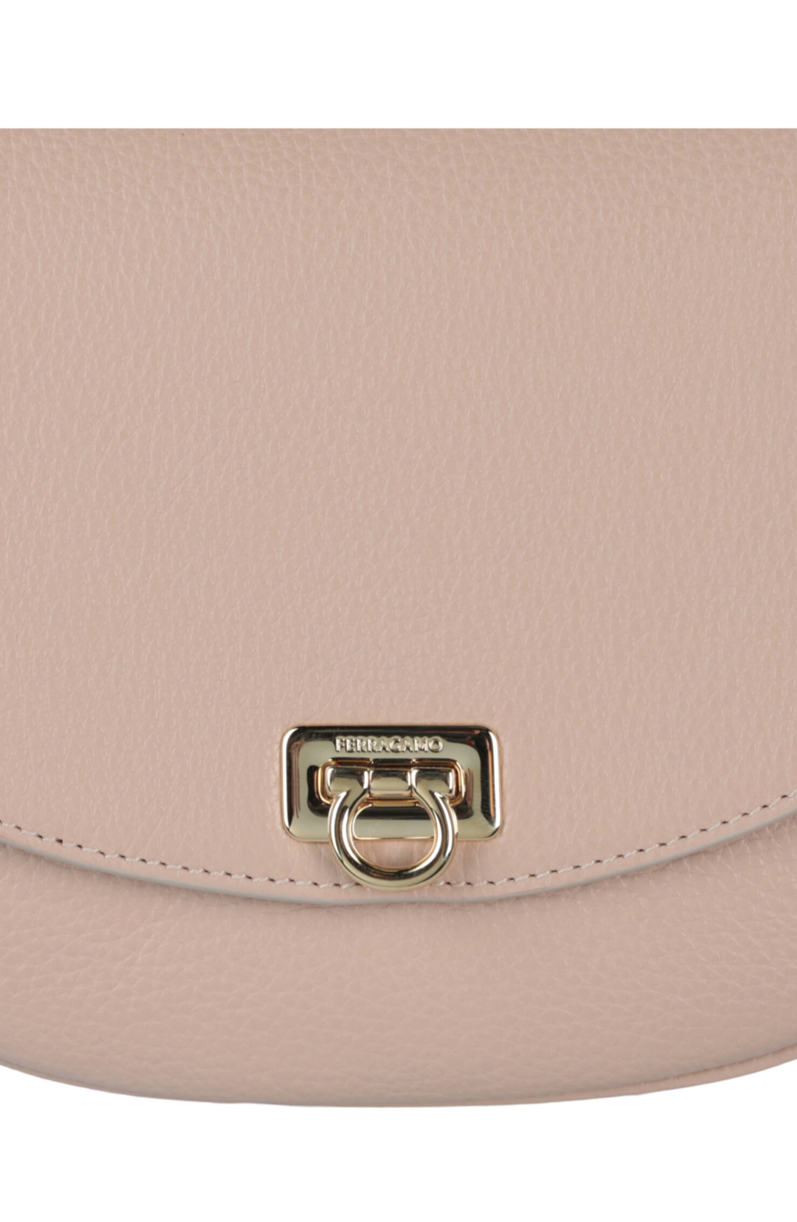 FERRAGAMO Gancini Buckle Crossbody Bag, Alternate, color, Light Pink