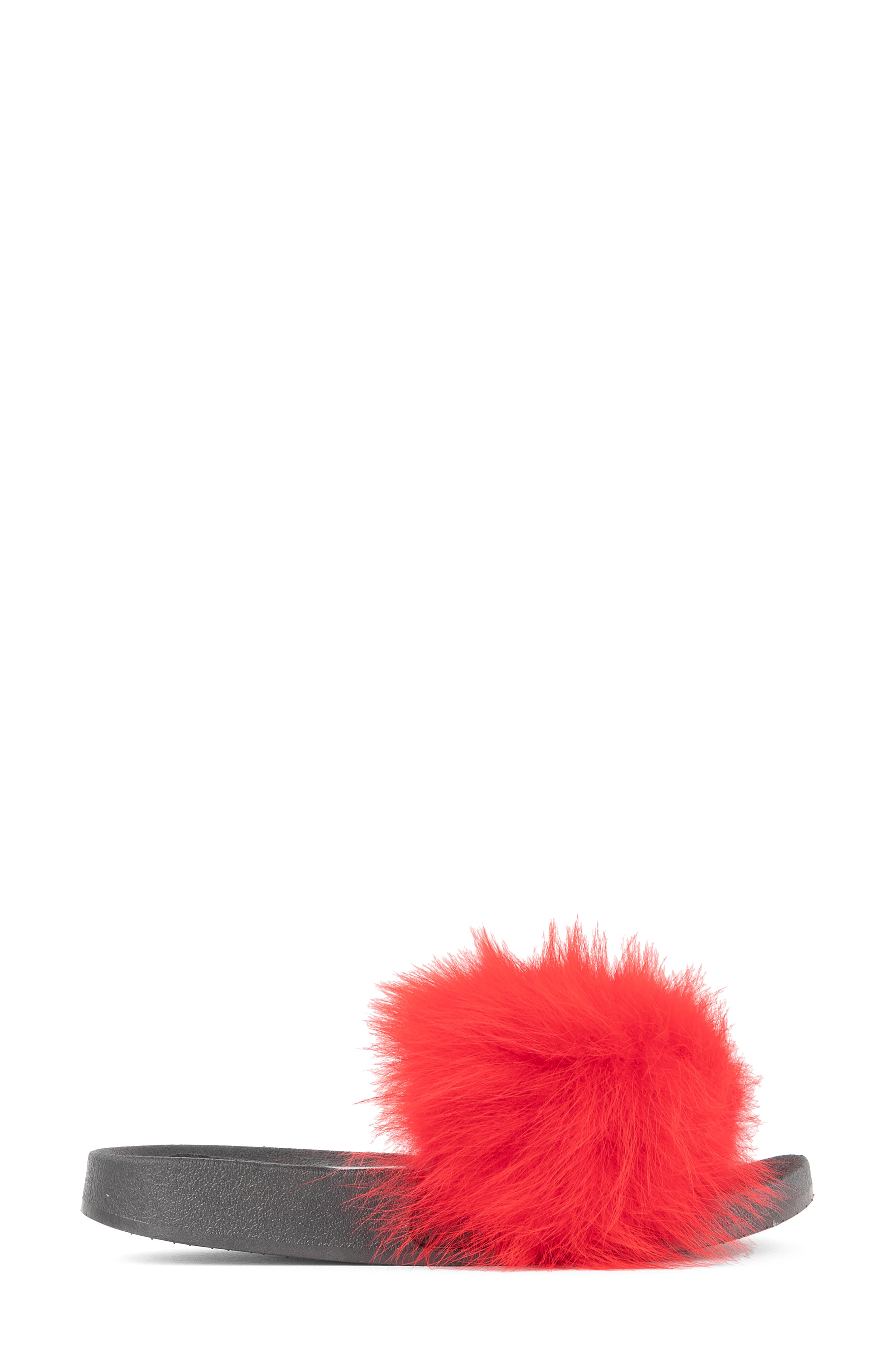 Foxy Genuine Fox Fur Slipper, Alternate, color, RED FUR