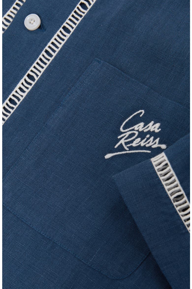 Yamal Linen Camp Shirt, Alternate, color, BLUE