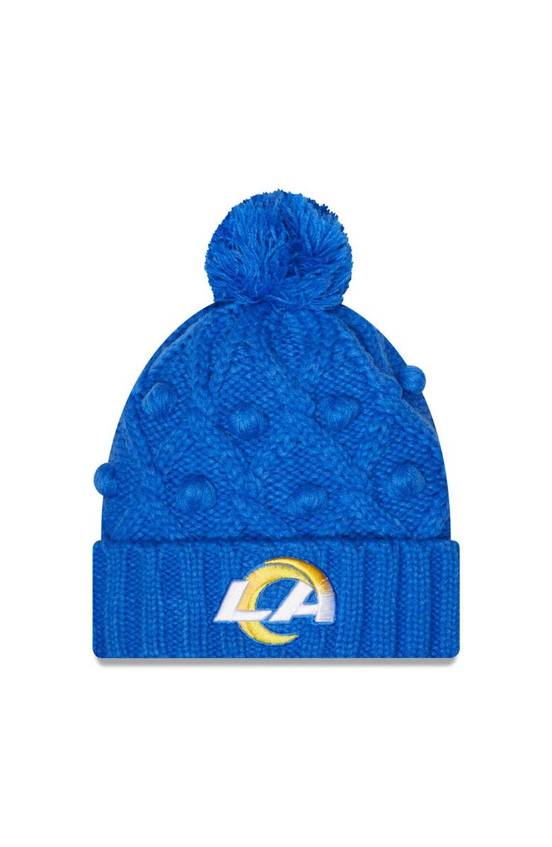 New Era Women's New Era Royal Los Angeles Rams Toasty Cuffed Knit Hat with Pom, Main, color, Royal