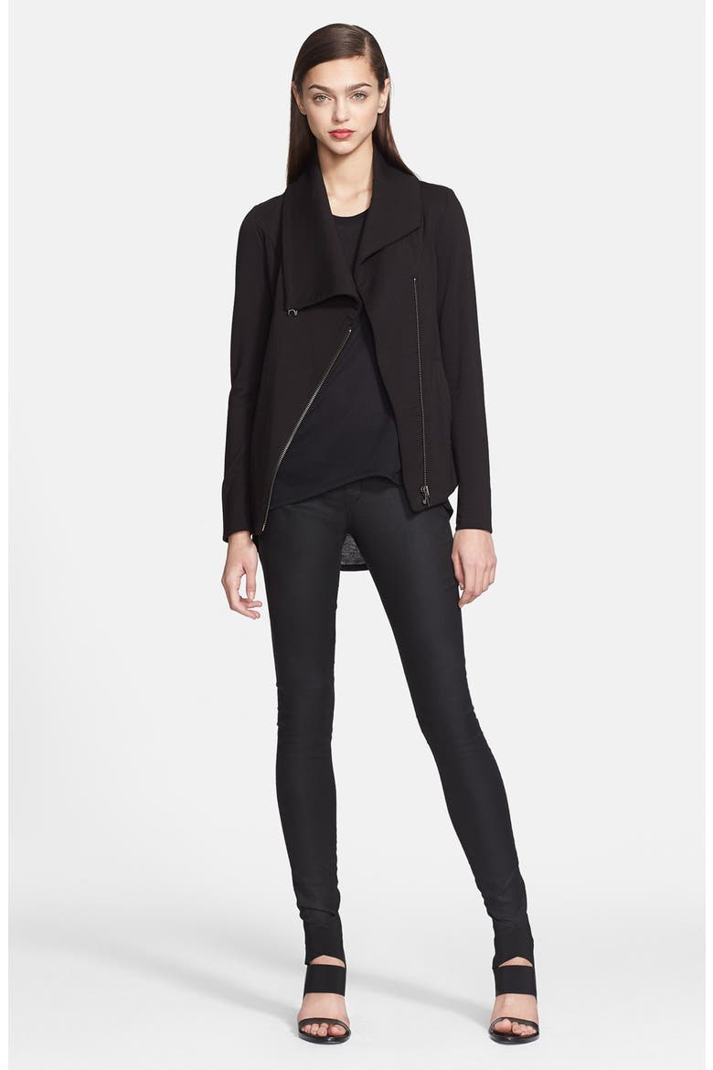 'Villous' Zip Front Sweatshirt, Alternate, color, BLACK