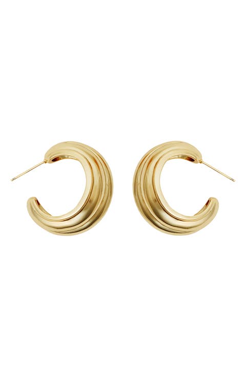 Rib Texture Hoop Earrings