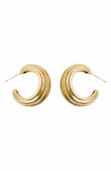 Panacea Rib Texture Hoop Earrings