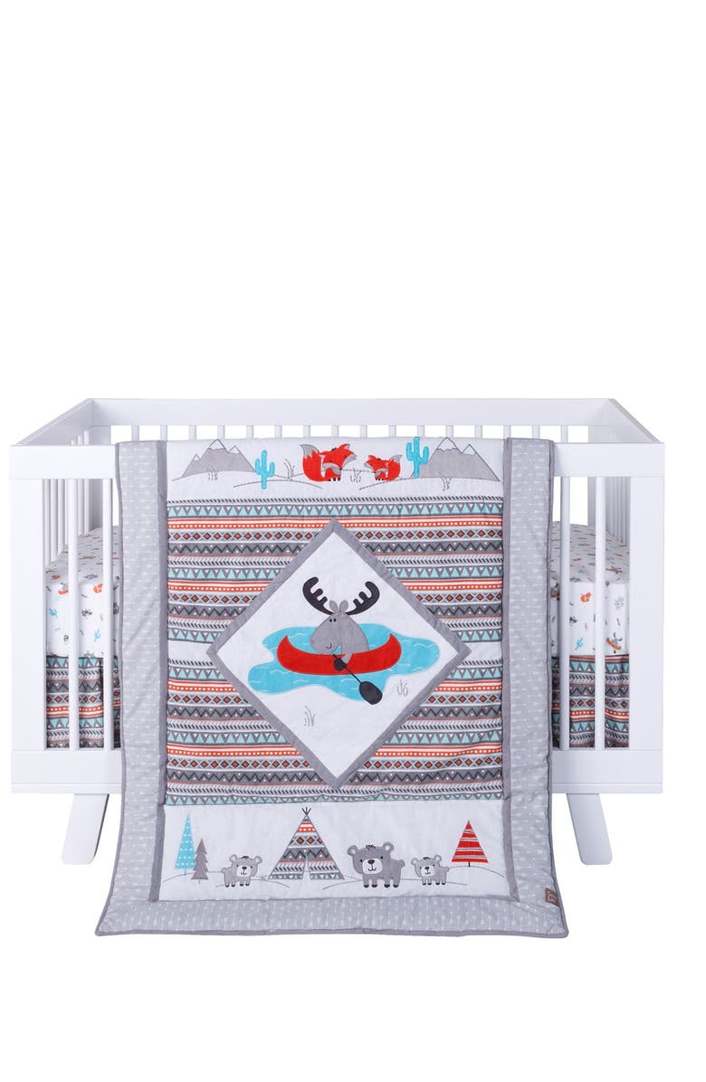 TREND LAB Moose Canoe 4-Piece Crib Bedding Set, Alternate, color, 