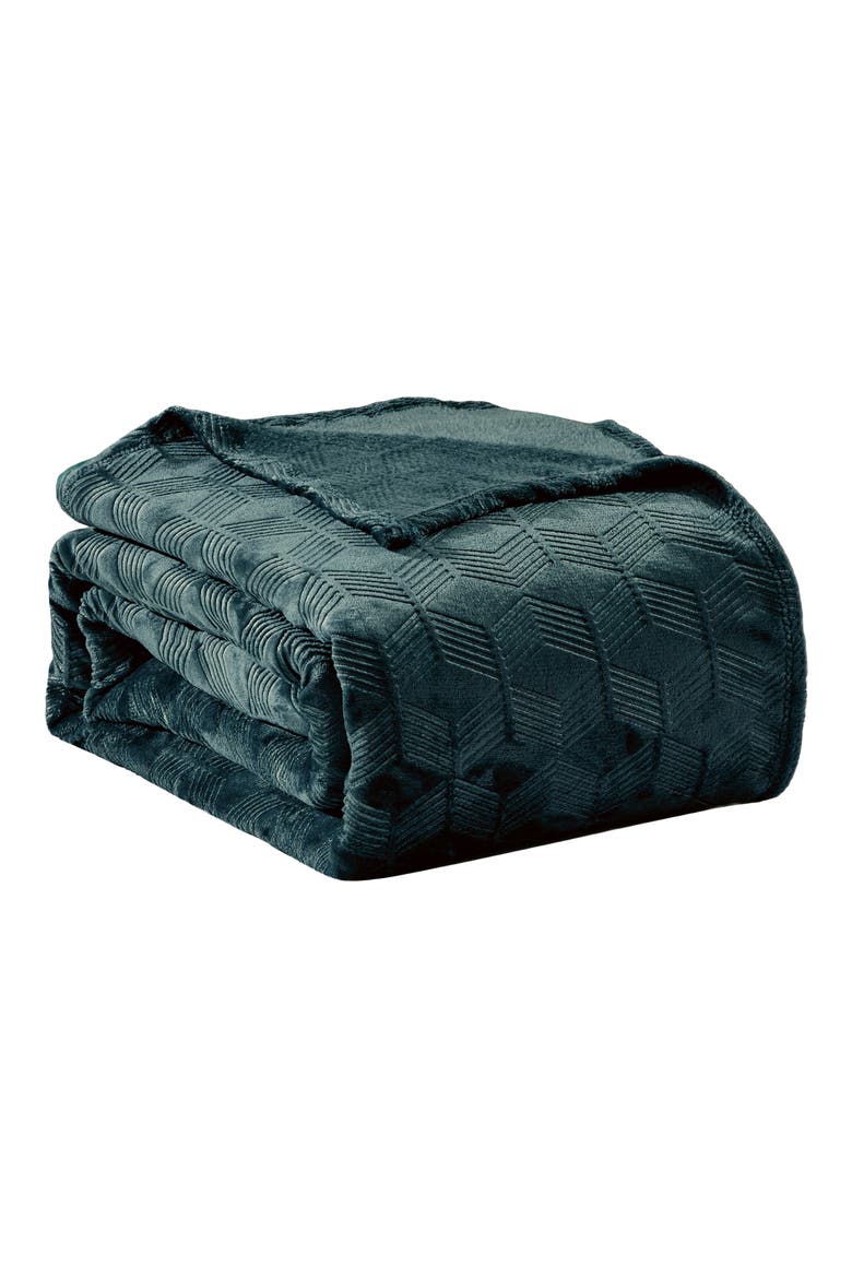 Amrani Embossed Throw Blanket, Main, color, TEAL
