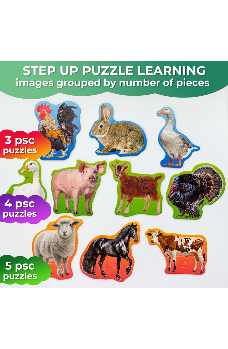 Quokka Large Floor Puzzle Set for Toddlers - 40 Piece Progressive Jigsaw Puzzles, Alternate, color, Farms