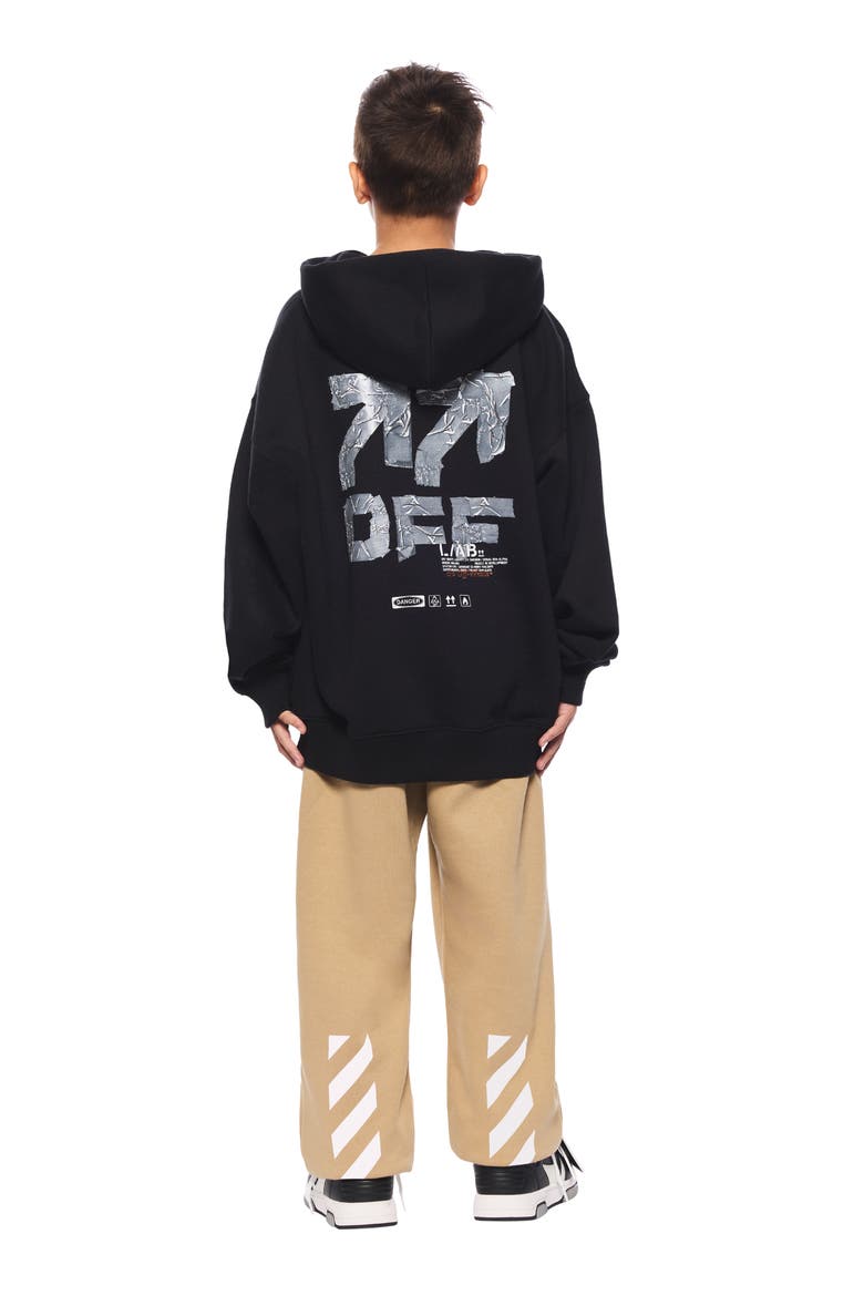 Kids' Active Duct Tape Graphic Hoodie, Alternate, color, BLACK