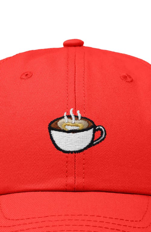Dalix Cappuccino Embroidered Casual Cap In Red