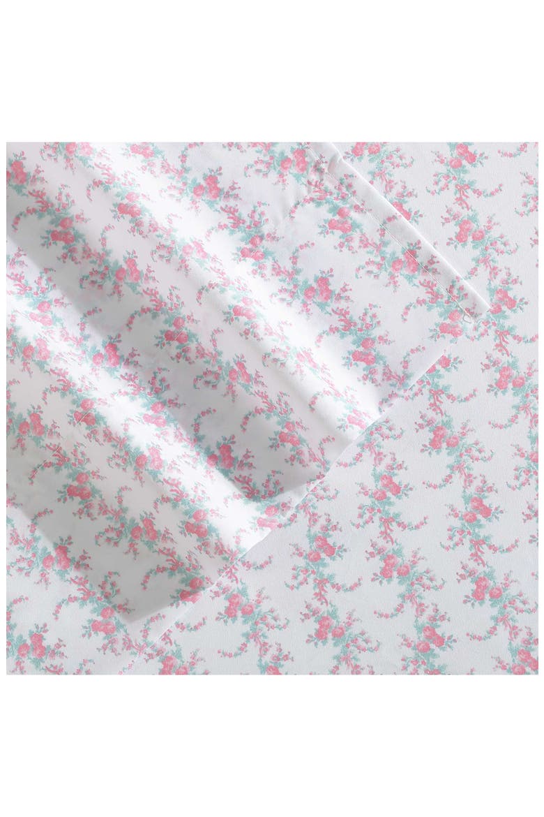 Trailing Bouquet Microfiber Sheet Set, Alternate, color, PINK