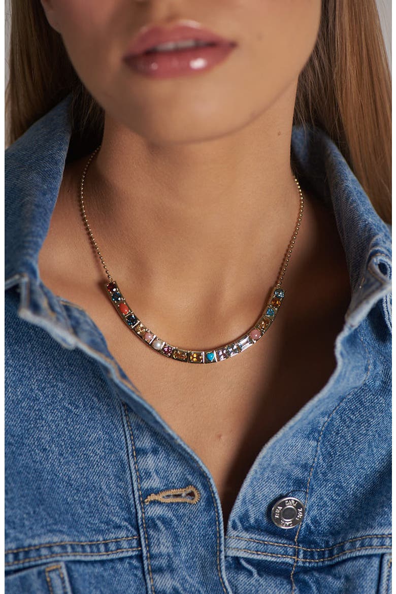 Leggo Multistone Frontal Necklace, Alternate, color, MULTI