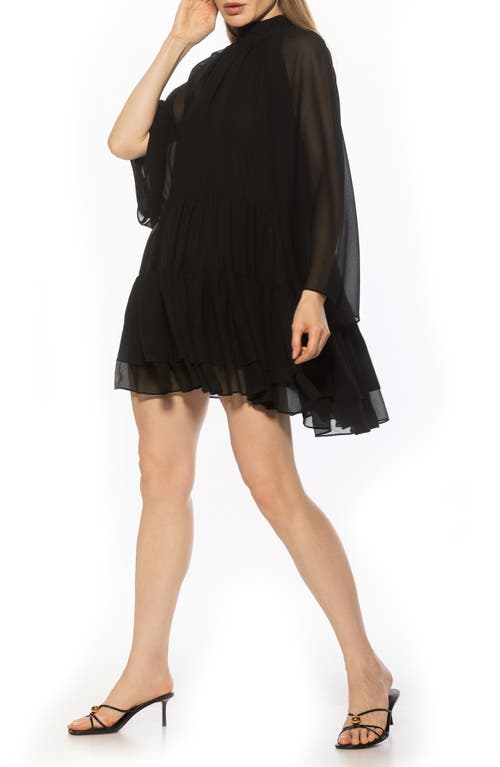 Alexia Admor Pamela Long Sleeve Shift Dress In Black