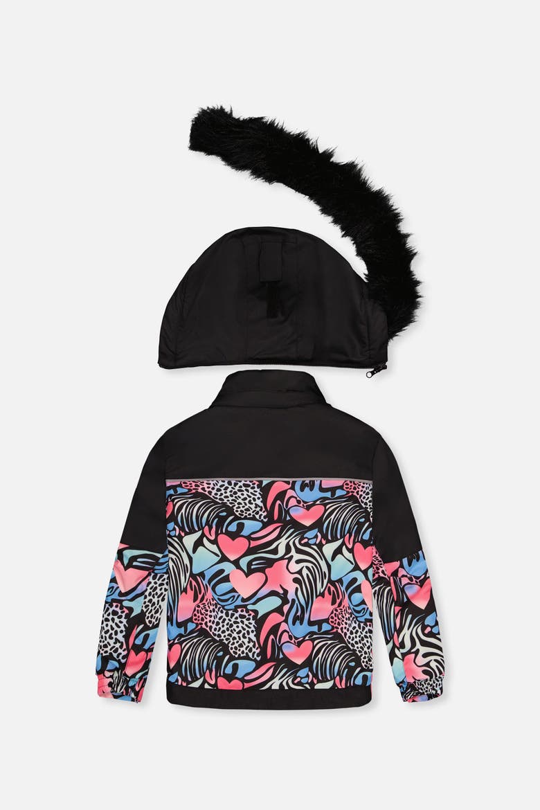 Play Zebra Jacket & Reinforced Pants Two Piece Snowsuit, Alternate, color, Black Zebra Print