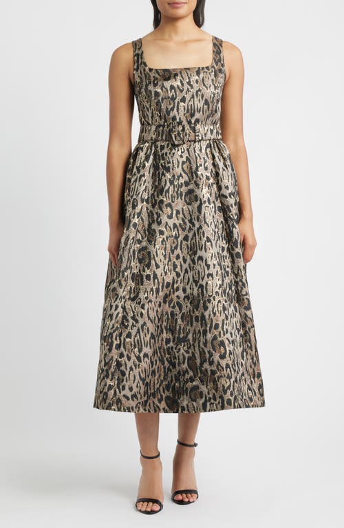 Julia Jordan Jacquard Sleeveless Gown In Gray