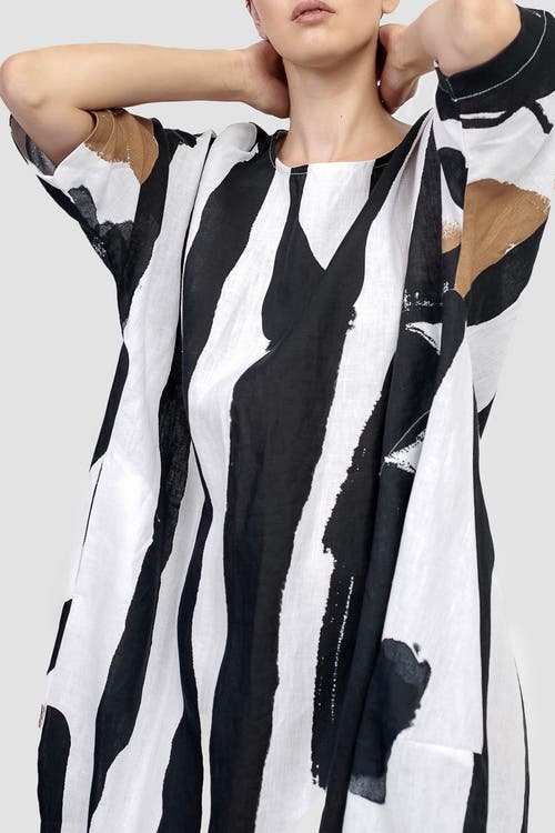 ALEMBIKA ALEMBIKA ZEBRA PRINT LINEN T-SHIRT DRESS