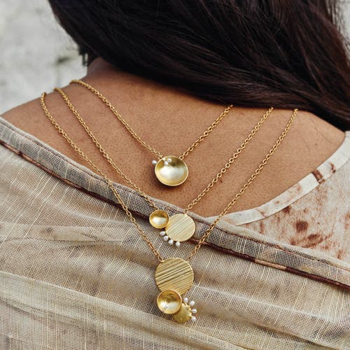 Dhwani Bansal Afefe Layered Necklace In Gold Plated