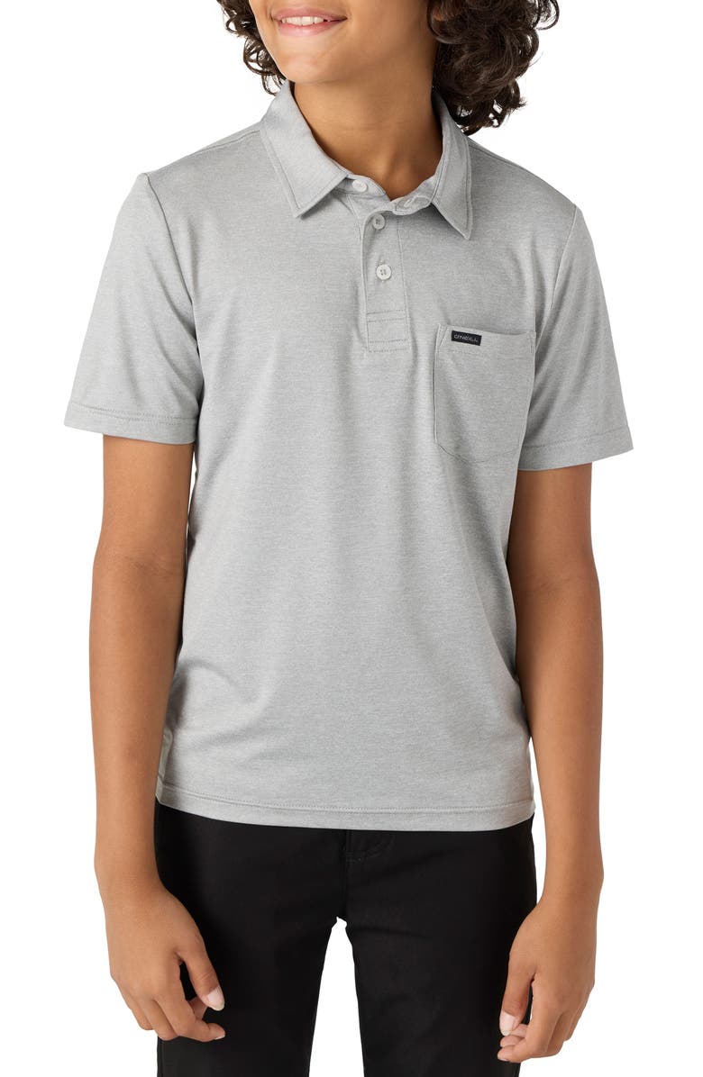 O'Neill Kids' TRVLR Performance Polo, Main, color, Heather Gr