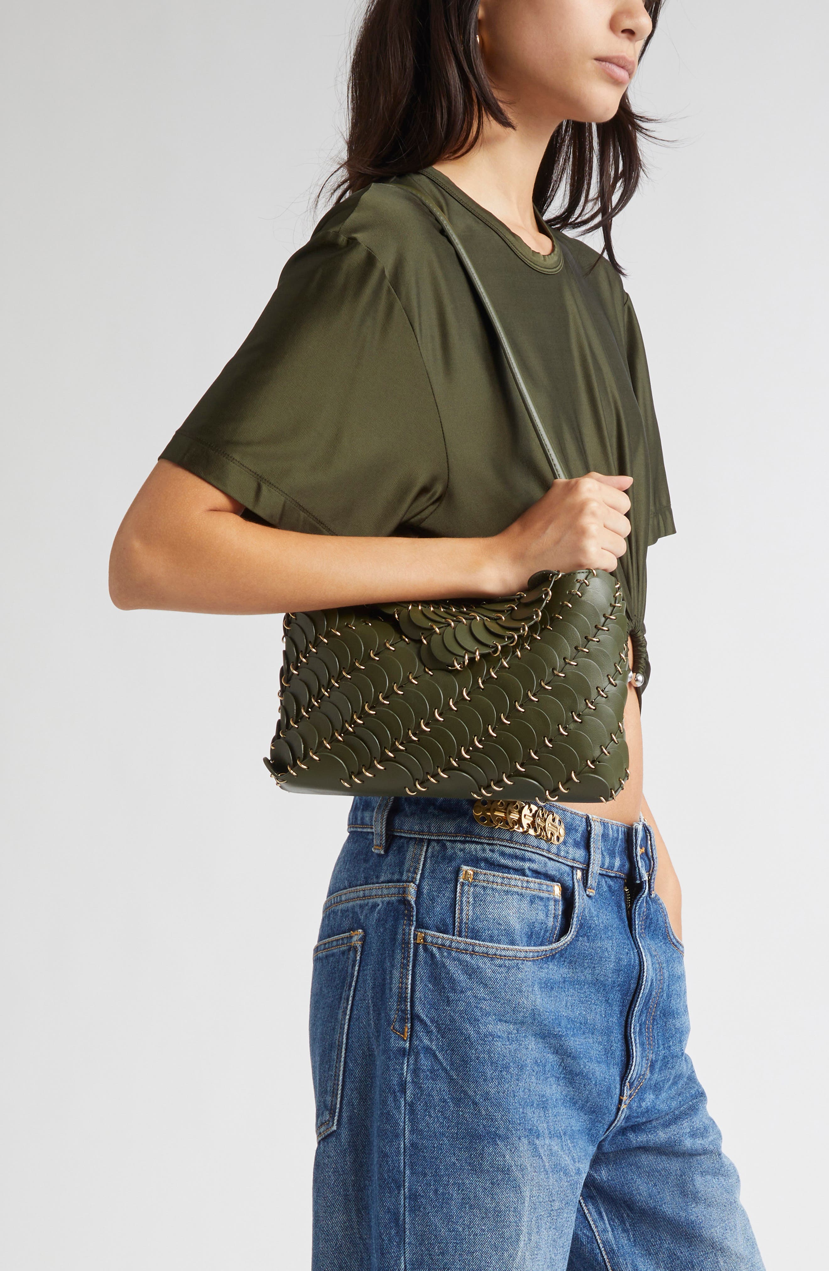 Rabanne Paco Leather Hobo Bag, Alternate, color, 