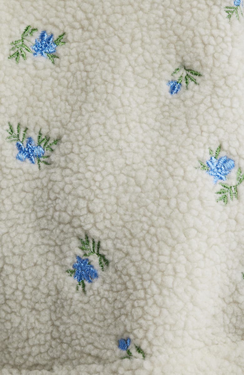 HAPPY CAMP3R Periwinkle Petals Fleece Half Zip Pullover, Alternate, color, Soft Gray