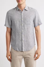 ALEX CRANE Ola Linen Short Sleeve Button-Up Shirt