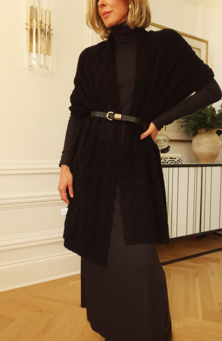 Splendid x CJ Cable Scarf, Alternate, color, Black