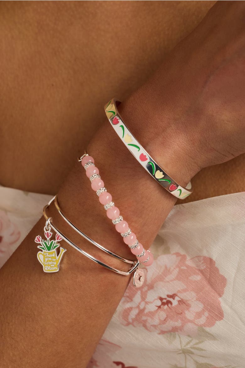'Planted In Love, Grown In Grace' Tulip Flower Cuff, Alternate, color, Silver