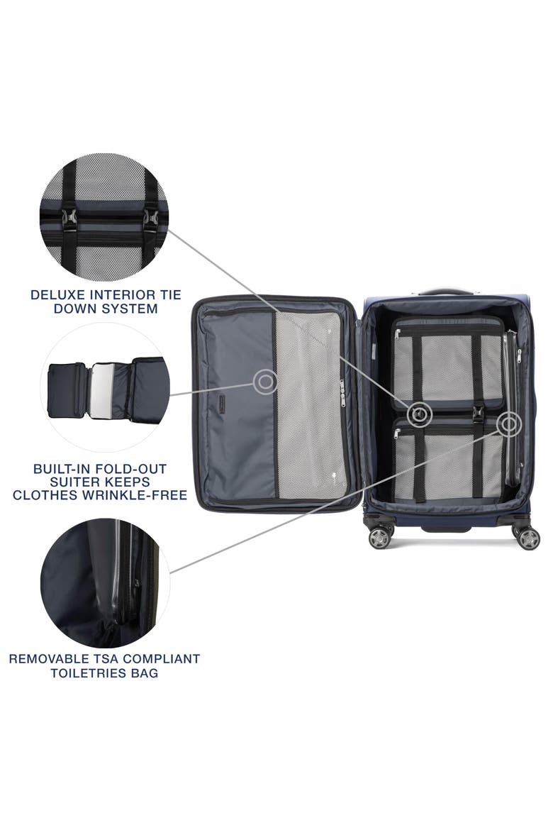 Platinum Elite Softside Expandable Medium 25-Inch Checked Luggage, Alternate, color, Dark Blue