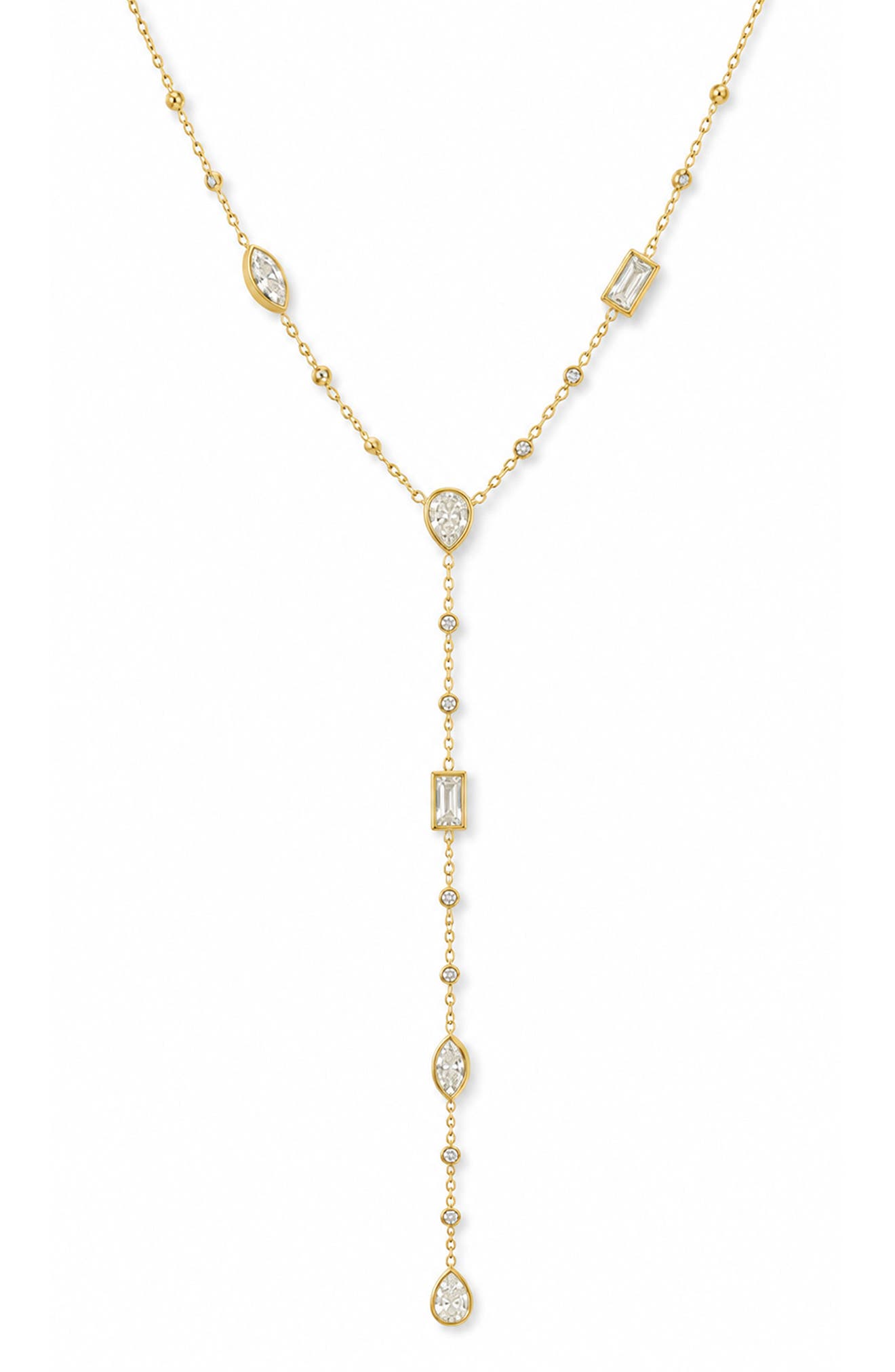 Crystal Drop Y-Necklace