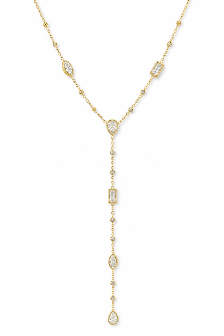 Crystal Drop Y-Necklace, Main, color, GOLD