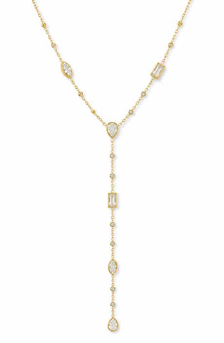 Crystal Drop Y-Necklace