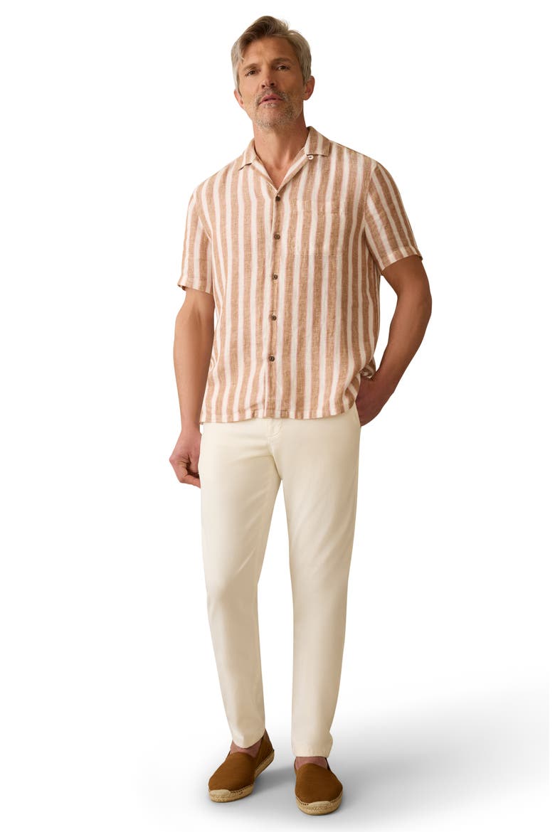 Palma Stripe Linen Camp Shirt, Alternate, color, SIENNA VALLEY STRIPE