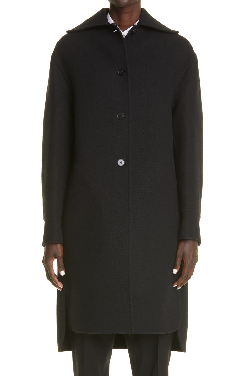 Jil Sander Washed Virgin Wool Felt Coat, Main, color,
