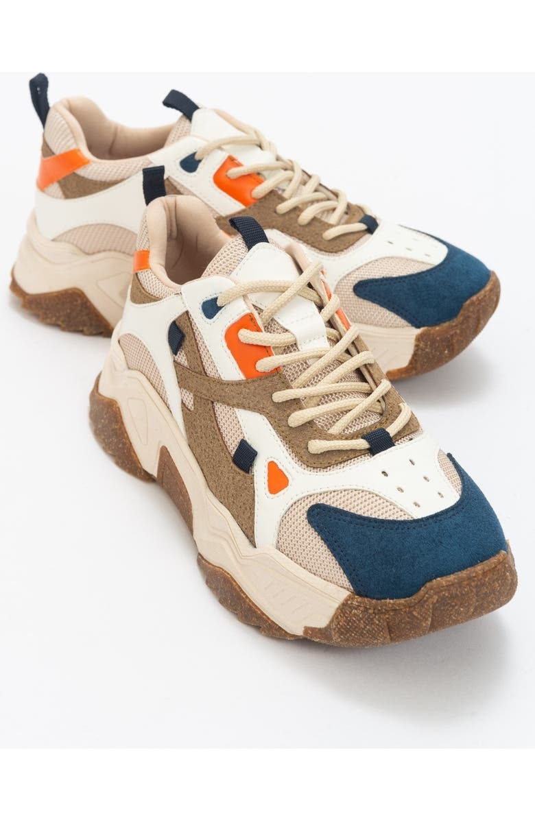 Prologue Shoes Loretta Platform Sneakers, Main, color, Navy Multi