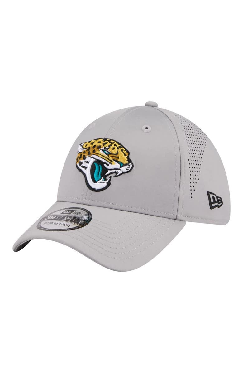 New Era Men's New Era Gray Jacksonville Jaguars Perforated 39THIRTY Flex Hat, Main, color, Gray