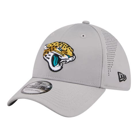 Men's New Era  Gray Jacksonville Jaguars Perforated 39THIRTY Flex Hat