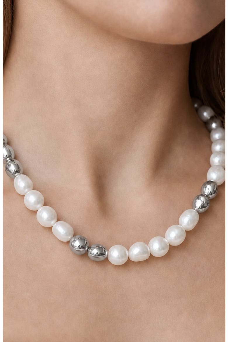 Eden Pearl Necklace, Alternate, color, Silver