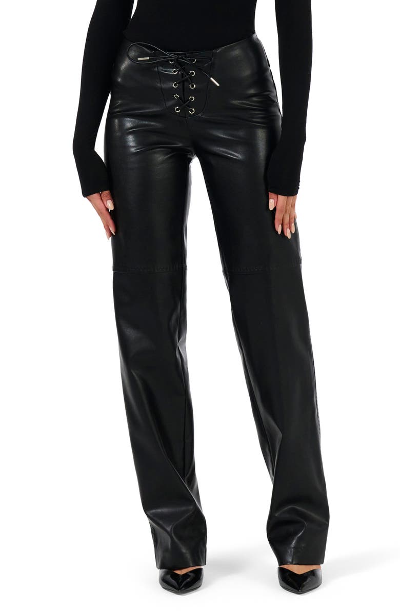 Naked Wardrobe In a Stitch Faux Leather Pants, Main, color,
