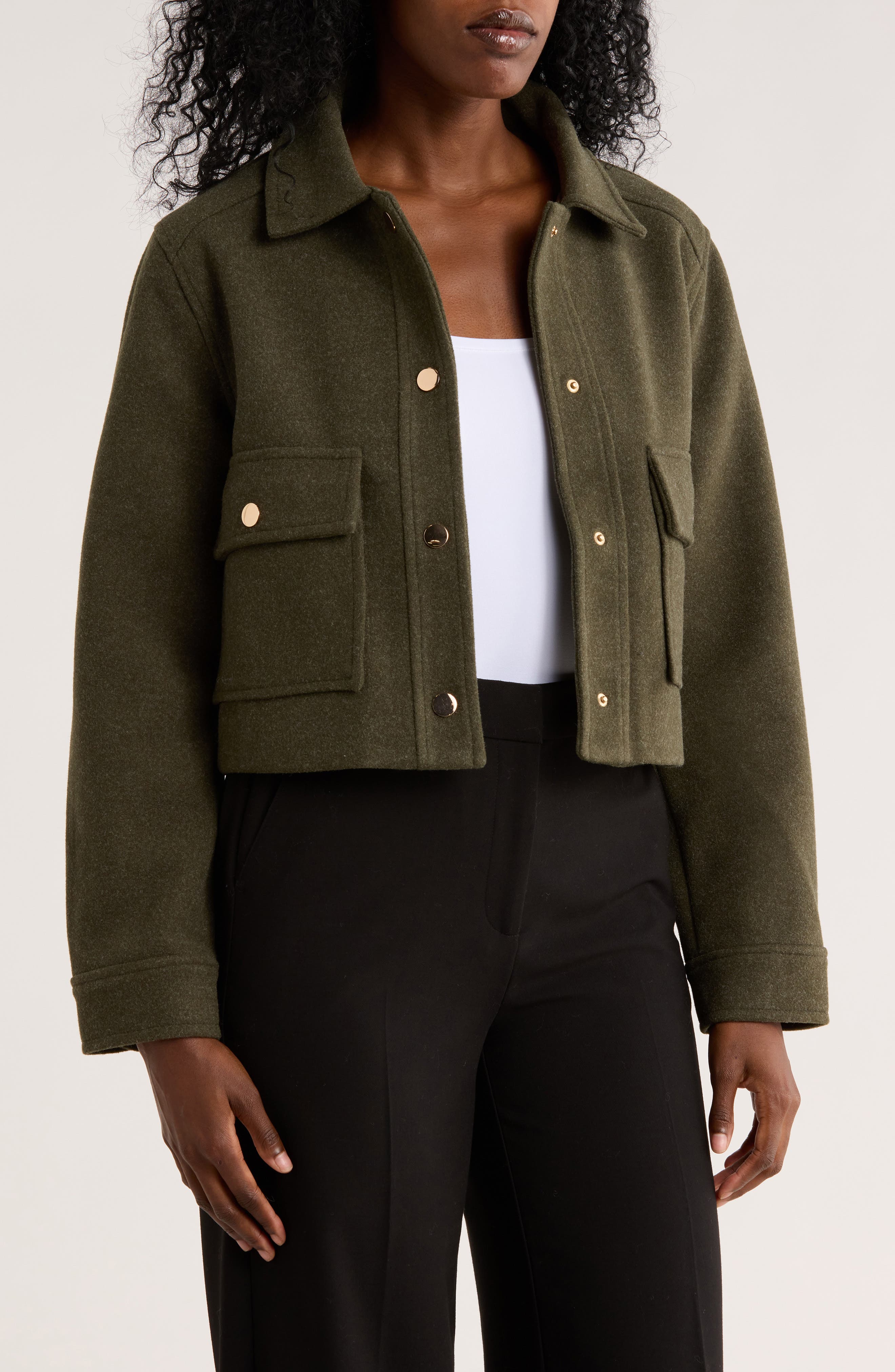 Love Token Xochi Crop Shirt Jacket