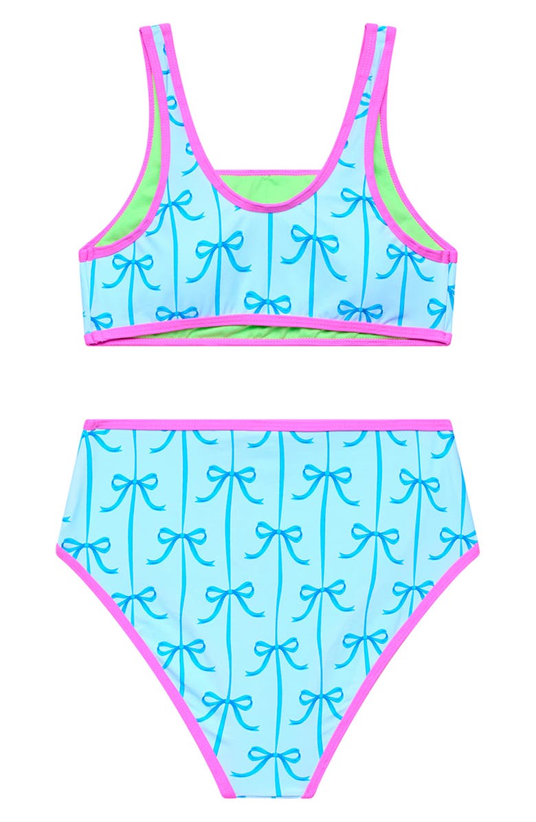 Beach Lingo Kids' Contrast Piping Two-Piece Swimsuit, Alternate, color, Blue