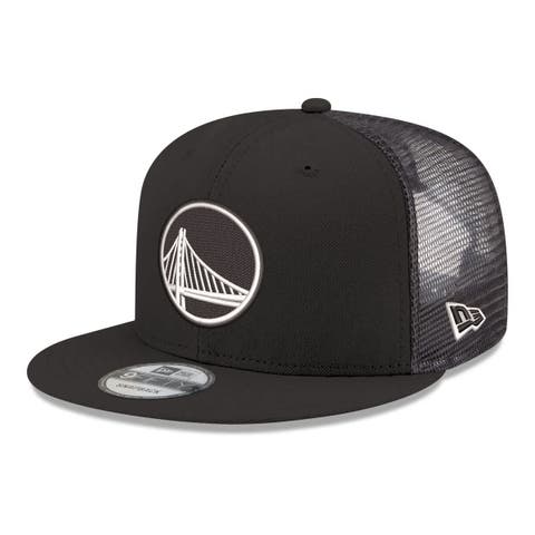 Men's New Era Black Golden State Warriors Core Logo Meshback 9FIFTY Snapback Hat