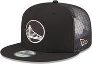 New Era Men's New Era Black Golden State Warriors Core Logo Meshback 9FIFTY Snapback Hat