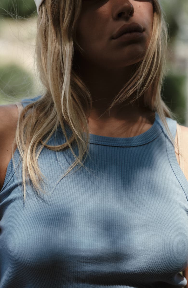 CALIFORNIA INCLINE Ribbed Tank, Alternate, color, Heritage Blue