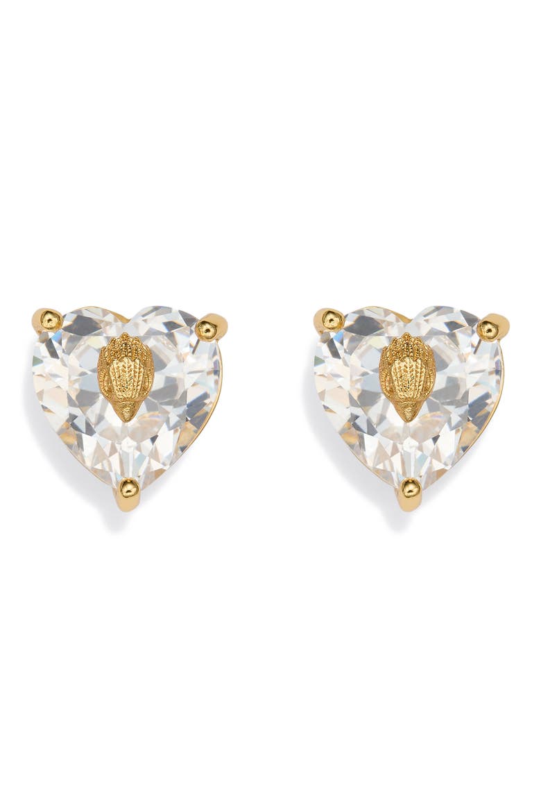 Crystal Heart Stud Earrings, Main, color, GOLD/ CRYSTAL