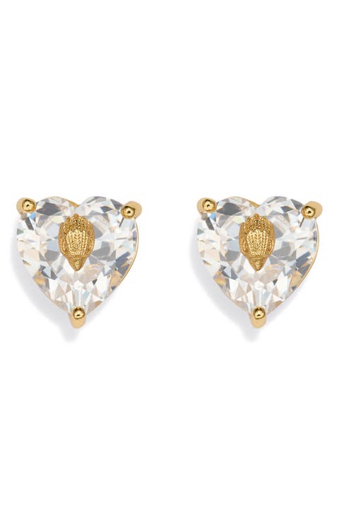 Crystal Heart Stud Earrings