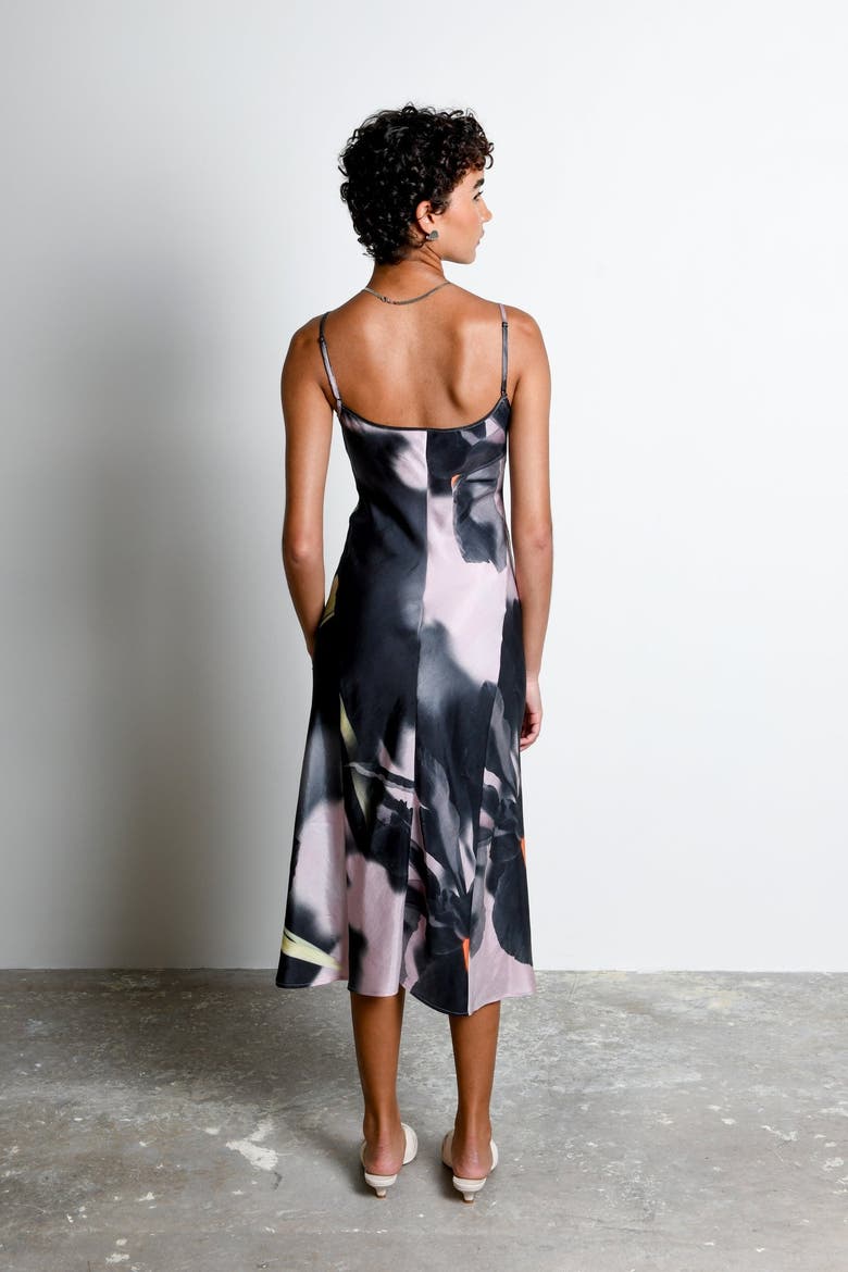 Noir Print Midi Slipdress, Alternate, color, Shadow Iris