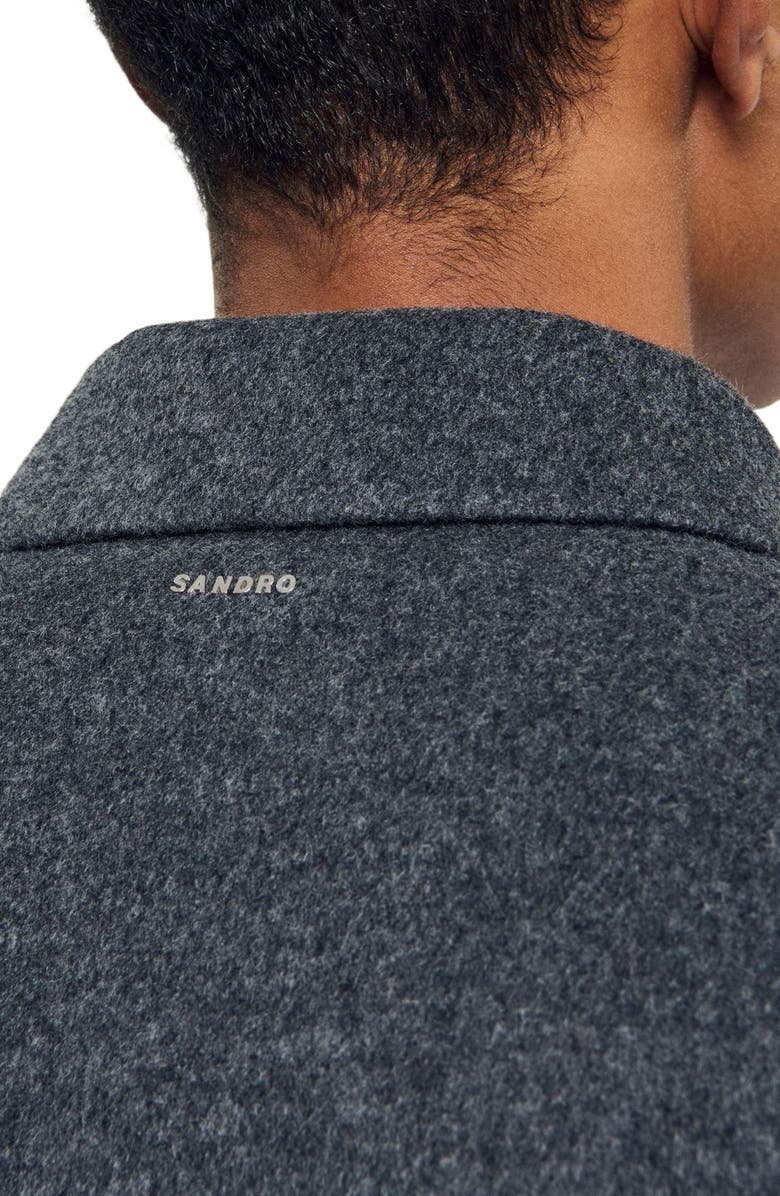 SANDRO Double-faced wool jacket, Alternate, color, Dark Grey