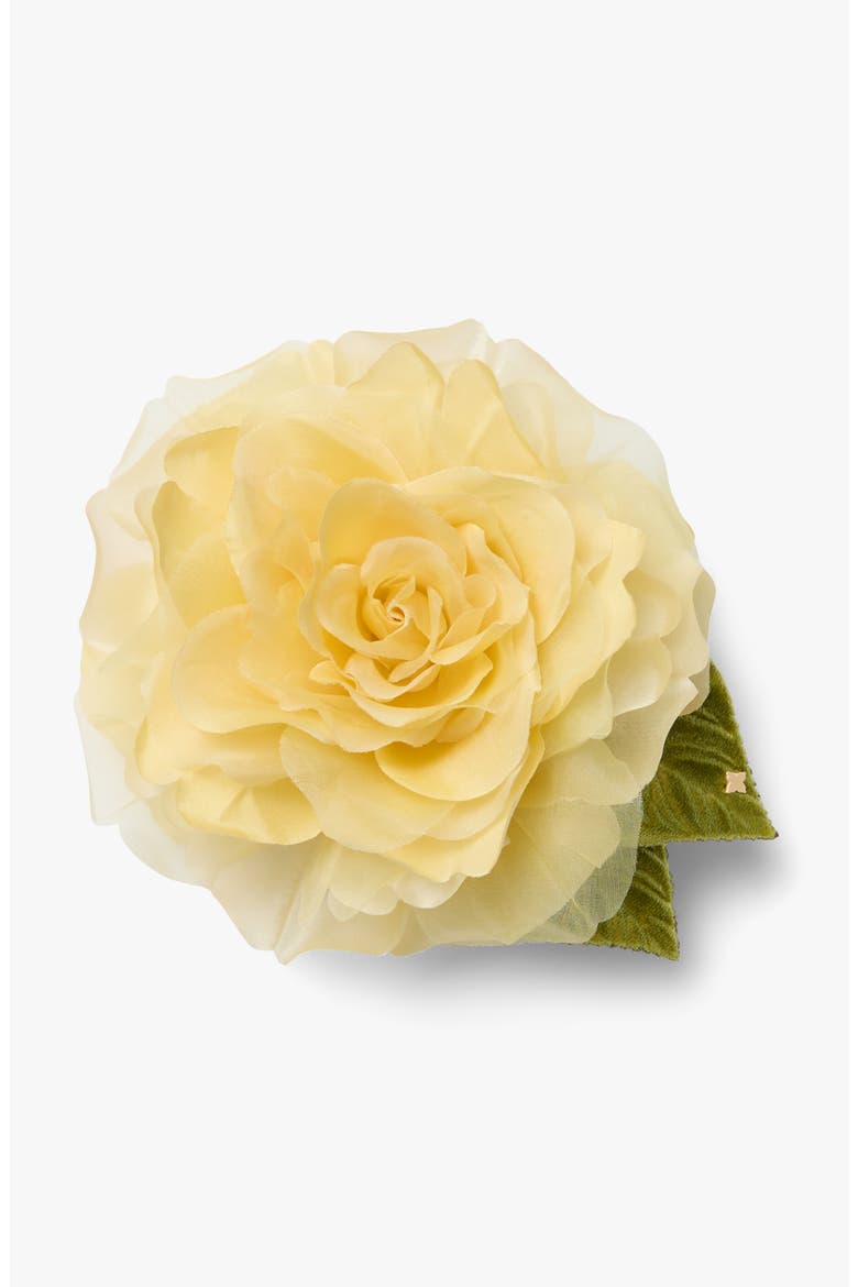 The Large Yellow Rose Floral Brooch, Main, color, Yellow