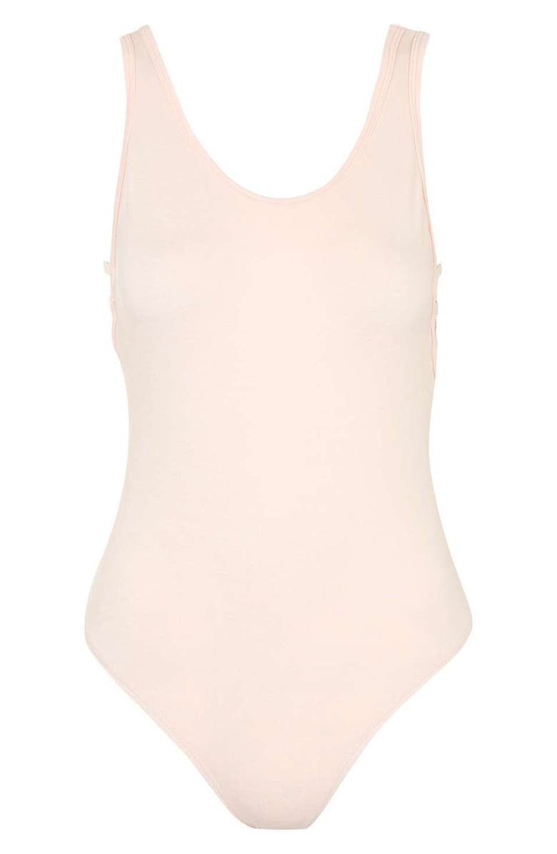 Topshop Sleeveless Washed Jersey Bodysuit, Alternate, color, 